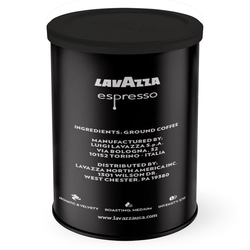 100% 8 oz (Pack 4) Lavazza Espresso Ground Coffee, Medium Roast, Arabica, Tin