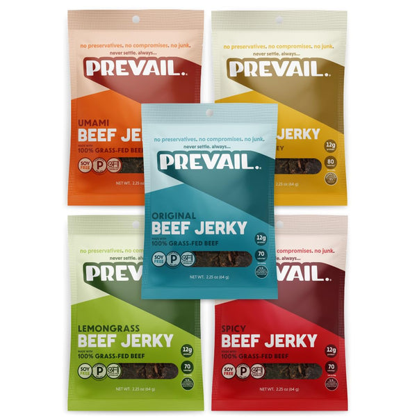 PREVAIL Beef & Turkey Jerky Variety Pack - Low Sodium and Gluten-free!