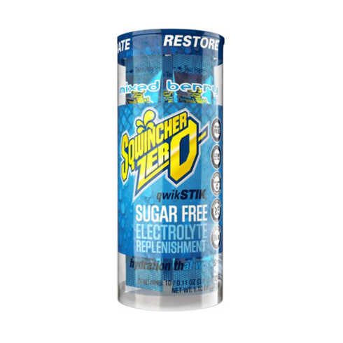 Sqwincher ZERO Qwik Stik, Sugar Free Electrolyte Powdered Beverage Mix, Assorted Flavors, 40 Sticks