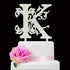 Silver Acrylic Letter K Cake Topper for Wedding, Bridal Shower, Engagement, Birthday Party Decorations