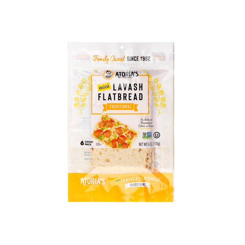 Atoria's Family Bakery Mini Traditional Lavash Flatbread 8 Pack | 48 Individual