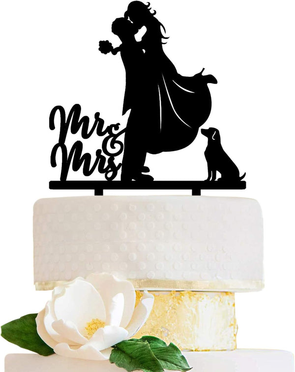 LOVENJOY 5.3" Wedding Cake Topper with Dog, Gift-Boxed for Celebrations