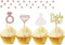 JeVenis 36 PCS Bride to Be Cupcake Toppers, Diamond Ring Wedding Dress Cupcake Toppers
