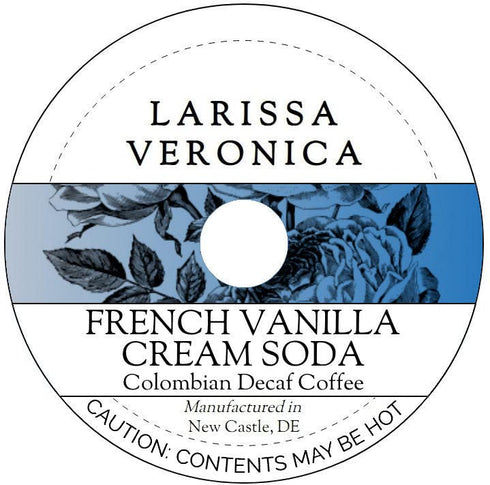 Larissa Veronica French Vanilla Cream Soda Colombian Decaf Coffee (Single Serve K-Cup Pods) (Gourmet,