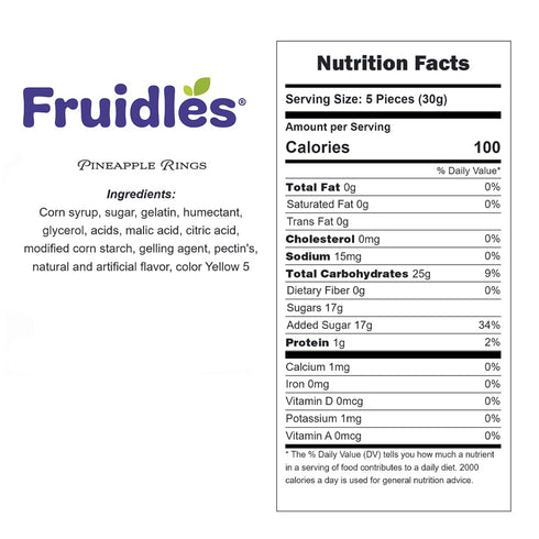 Gummi Gummies (4.4 Fruidles Pineapple Rings Candy, Delicious Fruit Flavors Pounds)