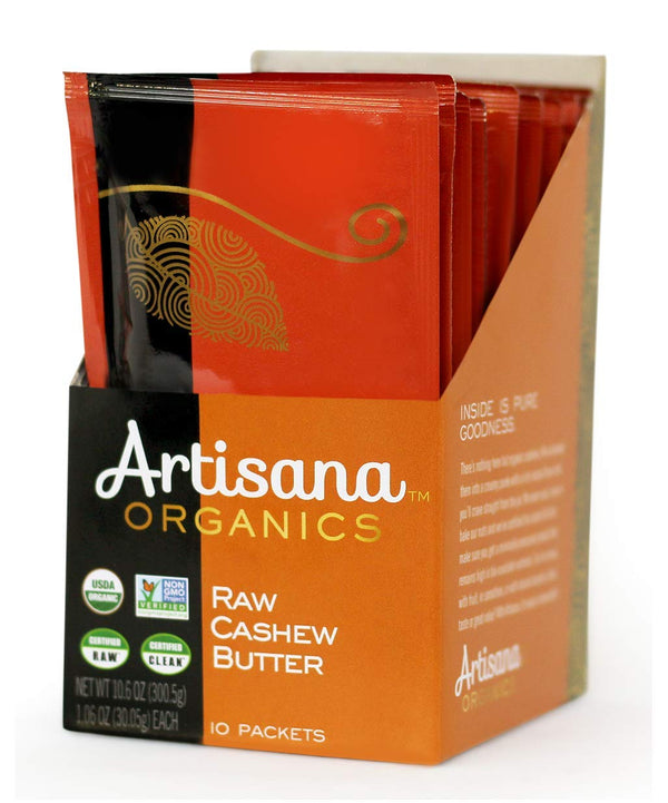 Artisana Organics Raw Cashew Butter Snack Pouches - No Sugar Added, Vegan