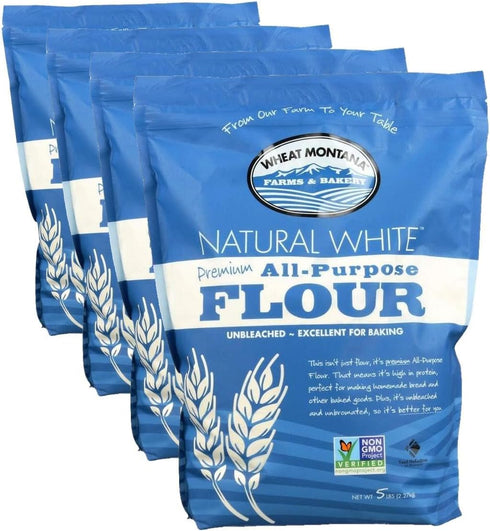 Wheat Montana Natural White All-Purpose Flour, 5 lb (Pack of 4)