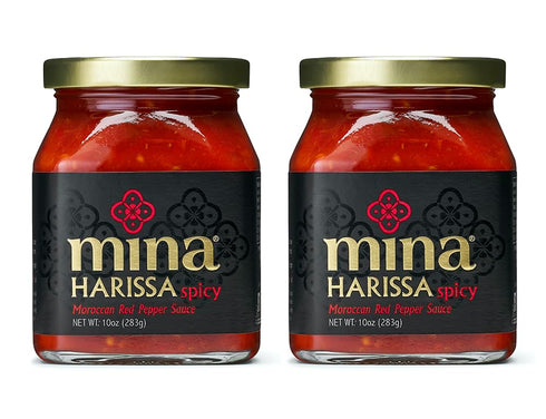 Mina Harissa Hot Sauce, Gourmet Moroccan Heat, 10 oz, Pack of 2