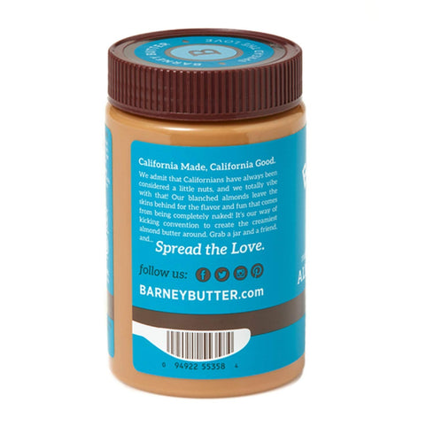 16 (Pack 2) Barney Butter Almond Butter, Smooth, No Stir, Non-GMO, Skin-Free, Paleo Friendly, KETO, Ounce