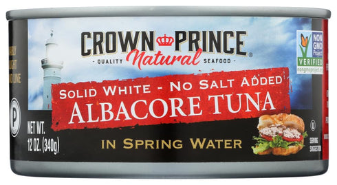 Crown Prince Albacore Tuna in Water No Salt -- 12 oz -