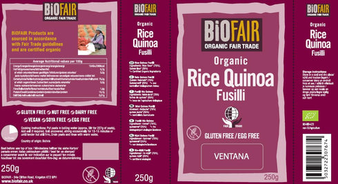 Biofair 250 Organic Fair Trade Quinoa Fusilli, GR