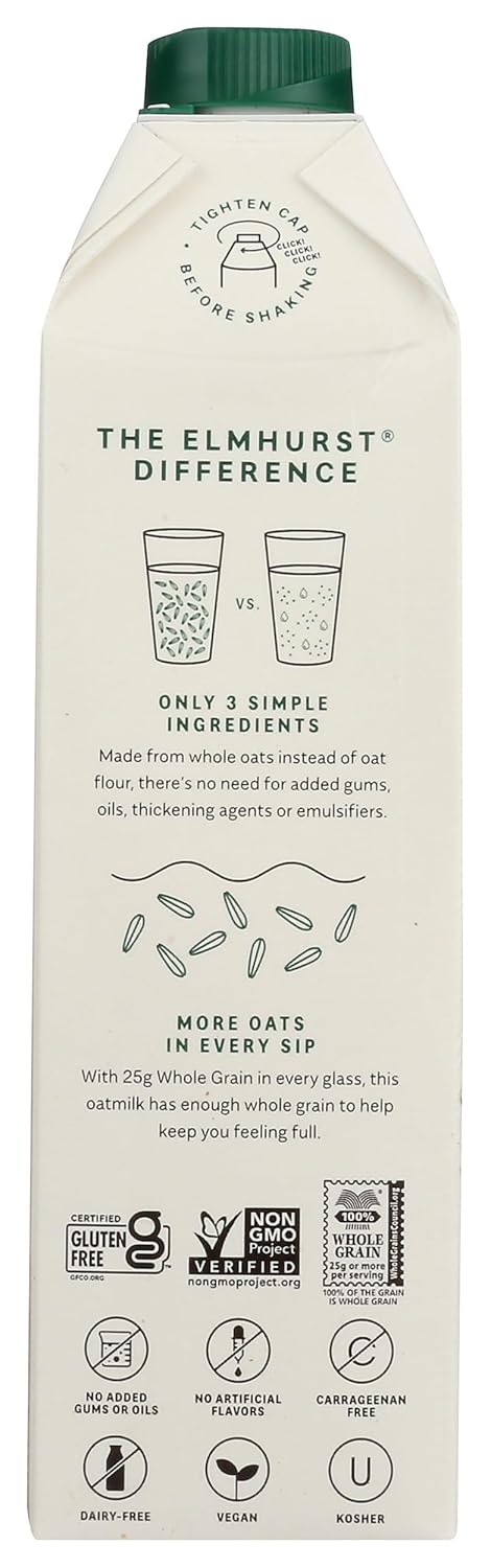 32 Oz Elmhurst, Milk Oat Unsweetened, Fl