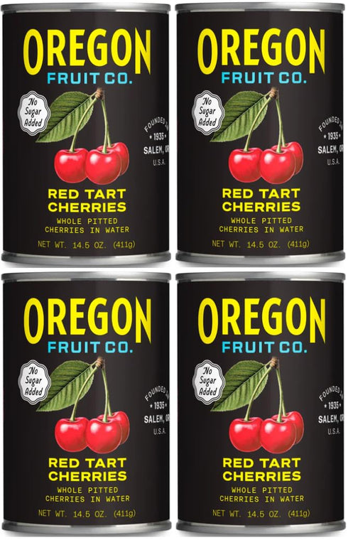 Oregon Specialty Fruit Oregon Red Tart Cherries, 14.5 Fluid Ounces, Pack of 4, Canned
