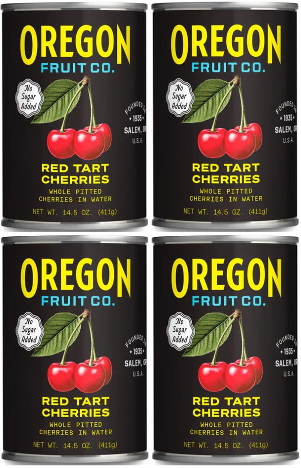 Oregon Specialty Fruit Oregon Red Tart Cherries, 14.5 Fluid Ounces, Pack of 4, Canned