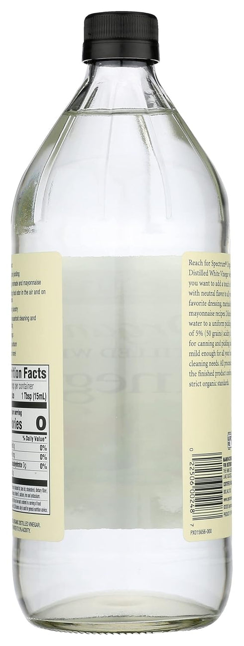 32 (Pack 1) Spectrum Naturals Organic Distilled White Vinegar, Non GMO, Ounce