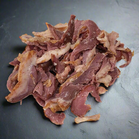 HUDSON VALLEY FARMS 2-Pack (1 Lb 2 Lbs Duck Bacon Ends Each, Total) | Uncooked Salt-Cured Smoky Bacon Pieces | Perfect