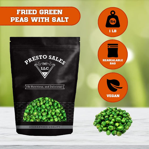 Packed 1 lb. (16 oz.) Green Peas, Fried with salt, All ages friendly, Excellent Source of Protein, High in Fiber, Salad