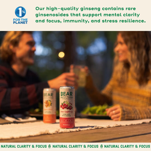 Bear Maple Farms | The Clean Soda Company | Low Calorie | No Artificial Sugar | Cran-Raspberry Clean Soda