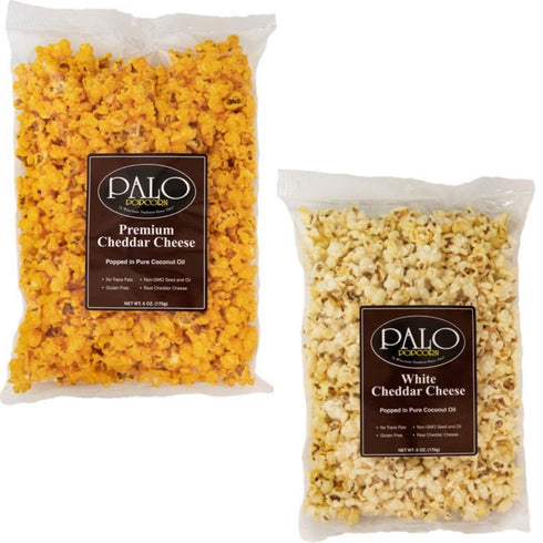 6 Pack, 5.0-7.0 (Pack 6) Palo Popcorn Gourmet Cheddar Cheese Popcorn Snacks, Gluten Free, Pick Custom Variety ounce