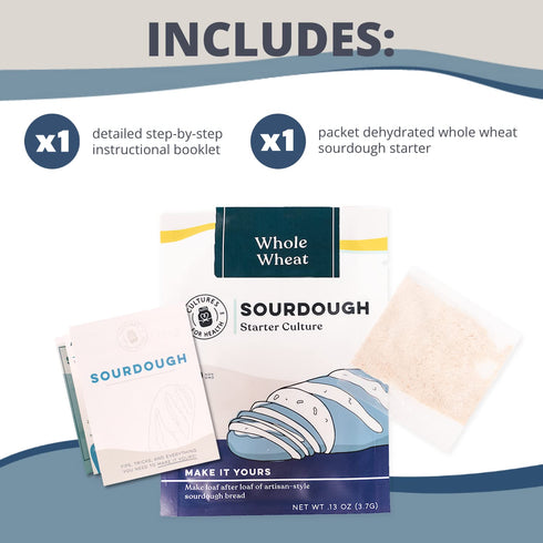 Cultures for Health Whole Wheat Sourdough Starter, Bread Lame, & Starter Jar Kit Bundle | Essential Baking Supplies