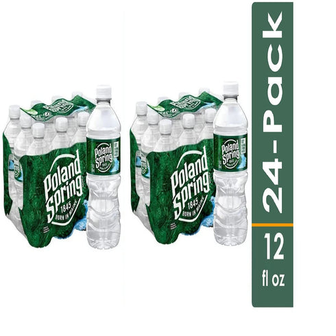 24 100% 12 oz. x Poland Spring Brand Natural Spring Water, fl Plastic Bottles by MIALO Trusted Trader