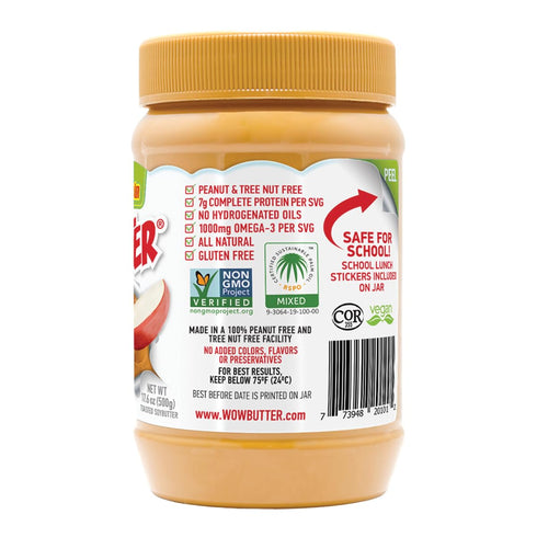 1.1lb Wowbutter Natural Peanut Free Crunchy Jar