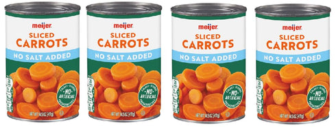 Generic Sliced No Salt Added Canned Carrots (Pack Of 4 Cans) 15 oz.