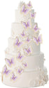 Set of 66 Pack Mixed Size & Colour Purple Gold Cupcake Toppers 3D Butterfly Cake Picks with Dot Glue for Party