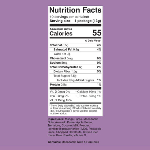 10 Packs Wise Harvest AvoMango Bites Freeze-Dried Mango & Avocado Snack with Macadamia Nuts | Crunchy Real Fruit Snack