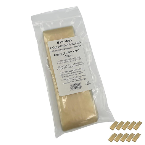 The Sausage Maker 47mm Clear Collagen Casings For Sausage Making - 10