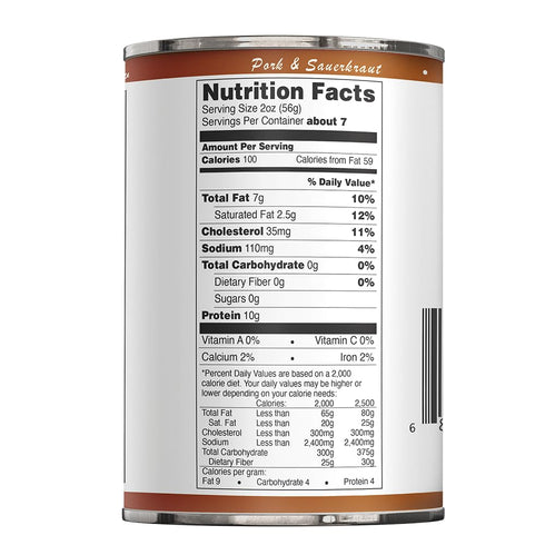 14.5 Oz 5-Year Pack 1 Werling & Sons Canned Pork Fully Cooked Heat & Eat Canned Meat | Premium Quality, Shelf-Stable |