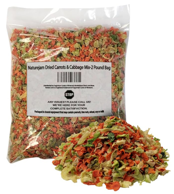 Naturejam Dried Carrots & Cabbage Mix-2 Pound Bag-To Make Side Steamed Vegetables
