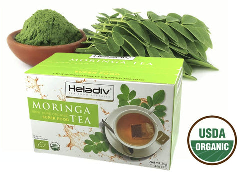 100% Immunity 20 HELADIV Moringa Tea - Organic Moringa Super Food Tea - Energy & Booster, Stress Relief - Individually
