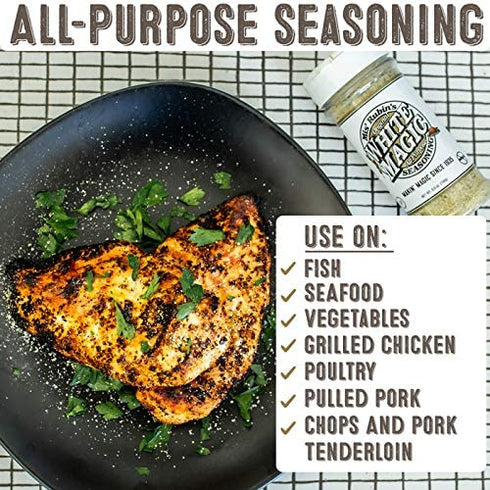Gourmet All-Purpose Seasoning (5 oz.) Original White Magic Dry Rub Spice Powder for Seafood and Vegetables