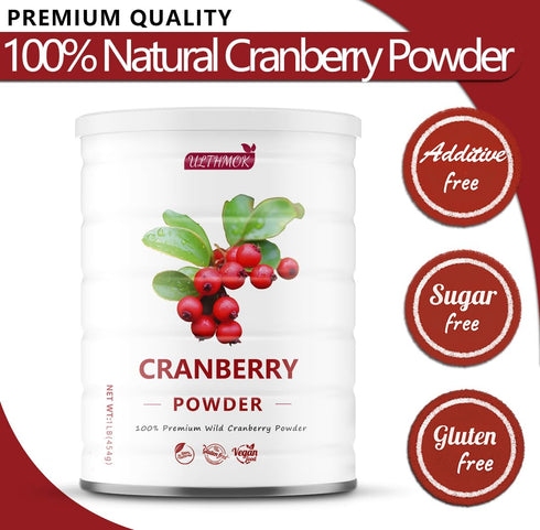 1LB/ 454g, 100% Premium Cranberry Juice Powder One Ingredient, Made with Wild Cranberries, No Additives & No Sugar