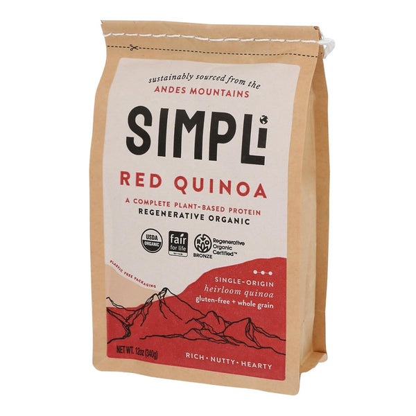 SIMPLi Regenerative Organic Certified Red Quinoa, Organic Quinoa Ancient Grain, Naturally Gluten-Free