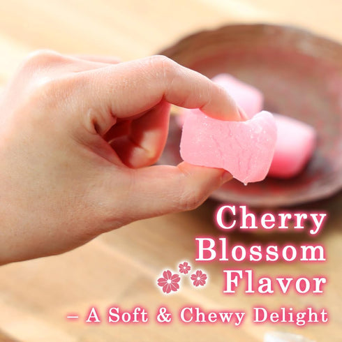 TOMOSAN 180g 6.35oz Japanese Sakura Mochi Candy, Traditional Cherry Blossom Rice Cakes, Soft & Chewy, Individually