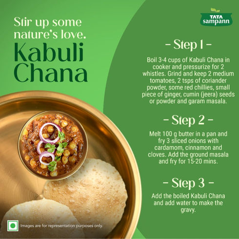 Tata Sampann 500 Unpolished Kabuli Chana, g, (Medium Size)