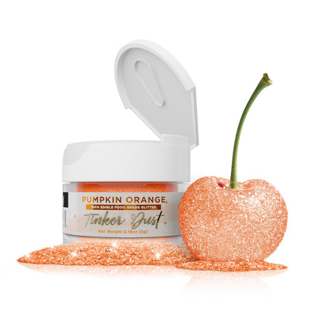 Bakell Pumpkin Orange Tinker Dust (5g, 1x Jar) Edible Glitter for Desserts, Food, and Beverages!