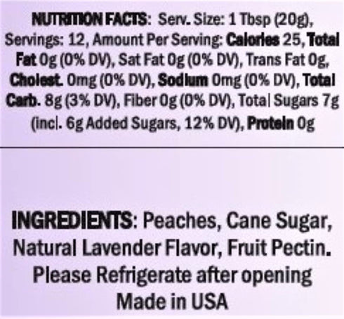 3 Gourmet Premium Peach Lavender Jam (Gift Box of Jars), More Fruit Less Sugar, Amazing Flavor, Spreadable