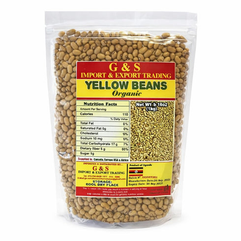 Generic Ugandan Yellow Beans, Dried Legumes, 2lbs, Plant-Based Protein, Fiber Rich, Traditional East