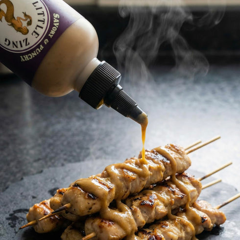 10 oz Little Zing Danish Mustard Garlic Miso Gourmet Mustard Sauce with Umami Flavor & Horseradish Kick All-Natural, No