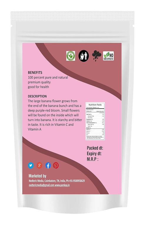 100% (300 Yamkay Musa | Organic Banana Flower Powder | Vazhaipoo Powder | Rich in Fiber | Gluten-Free, Vegan Superfood