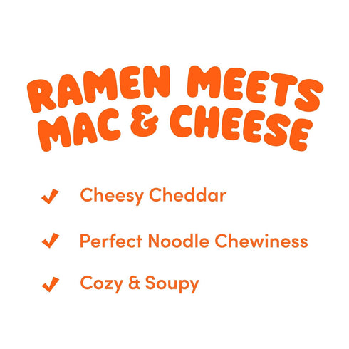 3.92 oz (Pack 8) Cheesy Ramen Spicy Cheddar Soup Ramen | Bold, Cheesy Heat, Korean-Style Spice |
