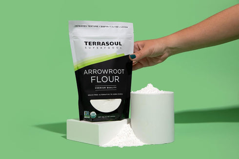 1 Lb Terrasoul Superfoods Organic Arrowroot Flour, - Gluten-free | Improves Texture for Keto Baking | Doesn't Alter
