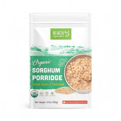 Big Green Organic Food - Organic Sorghum Porridge, Unsweetened, Non-GMO, Gluten-Free, Vegan,