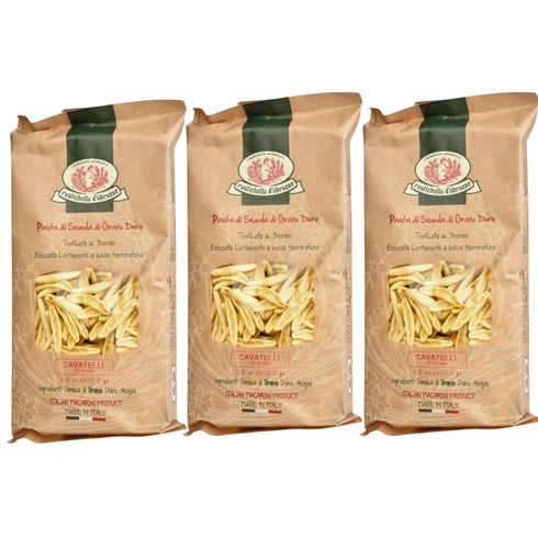 Rustichella d'Abruzzo Cavatelli, Hand-Carved Pasta, Perfect for Soup & Rag, Classic Durum