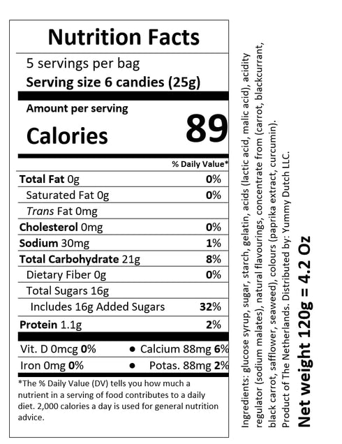 Gummy 120g 4.2 Red Band Duo Winegums Zoet Zuur I Mixed-Fruit flavored Sweet or Sour Coated Wine Gums Candy I ounce