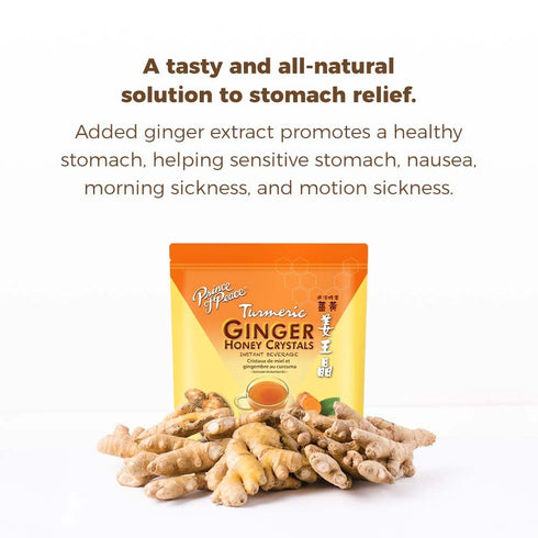 25 Prince of Peace Instant Ginger Honey Crystals w/Turmeric, Sachets Instant Hot or Cold Beverage Easy to Brew Ginger