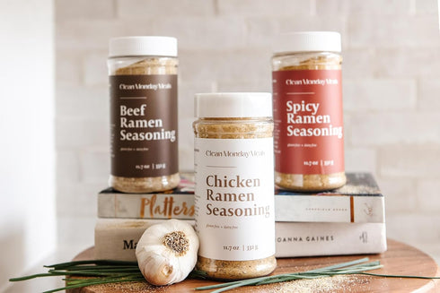 Pack Pack Clean Monday Meals Chicken, Beef & Spicy Ramen Seasoning | Gluten-Free, Dairy-Free, Non-GMO | Trio